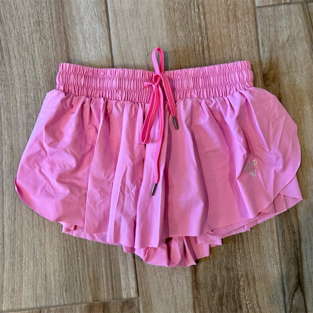 Luogongzi Skort Womens Size S Pink 2-in-1 Built-In Shorts Athletic Running
